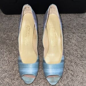 Naturalizer Women's Blue Peep Toe Heels